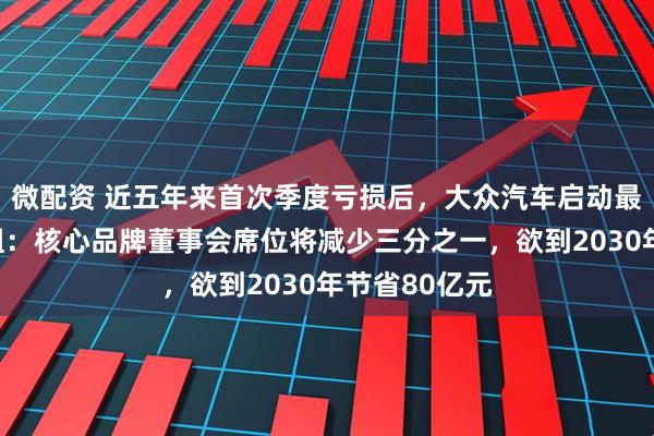 微配资 近五年来首次季度亏损后，大众汽车启动最激进架构重组：核心品牌董事会席位将减少三分之一，欲到2030年节省80亿元